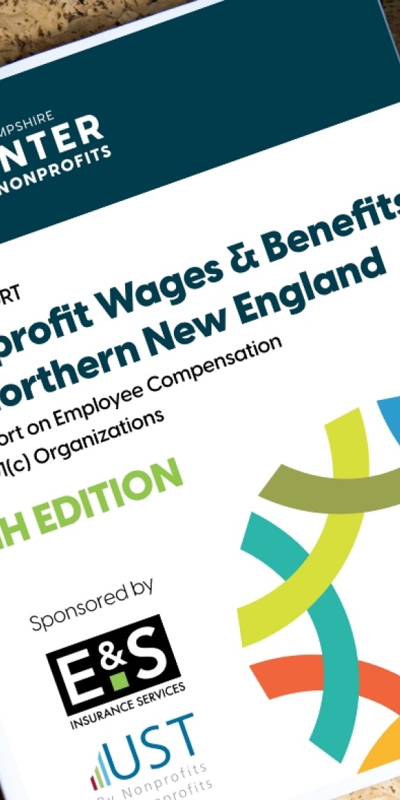 Photo of the 2022 cover of Nonprofit Wages & Benefits in Northern New England report